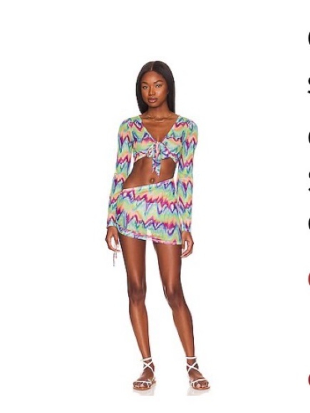 superdown Multicolor Zigzag Tie-Front Coverup Set